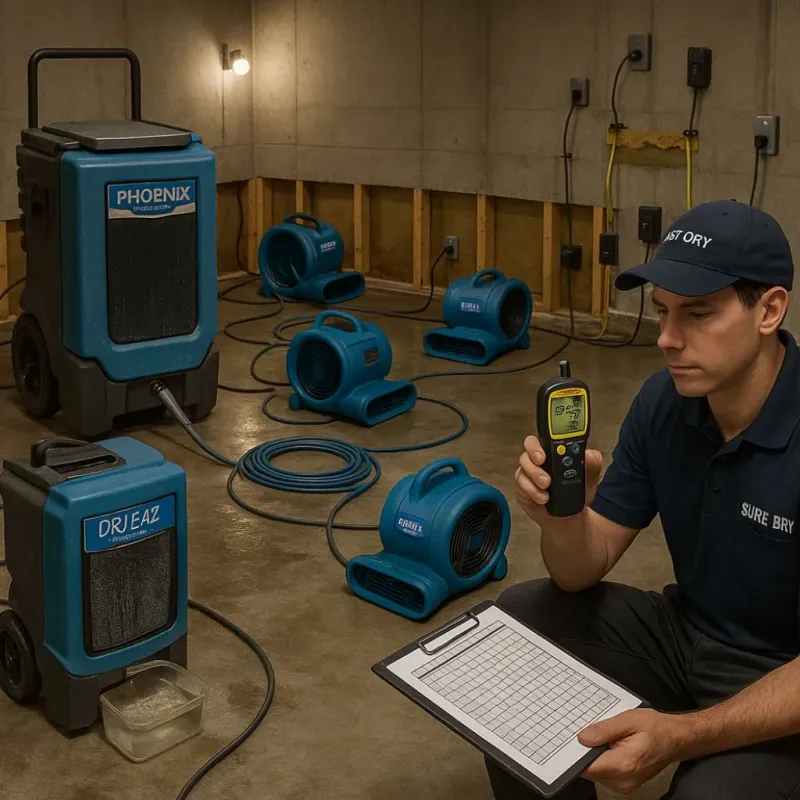 Structural Drying and Dehumidification process in Laytonville, CA